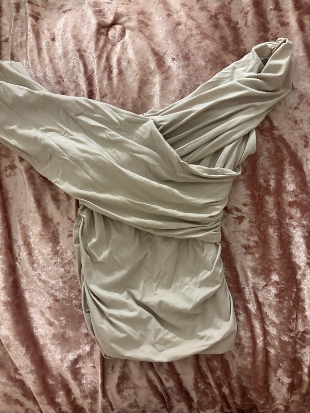 Off-Shoulder Ruched Women’s top in Light Beige